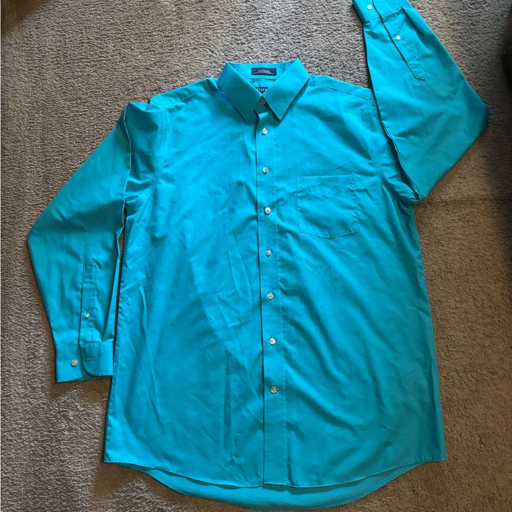 Stafford Men's Aqua Dress Shirt